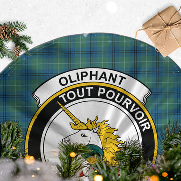 Oliphant Ancient Tartan Christmas Tree Skirt with Family Crest