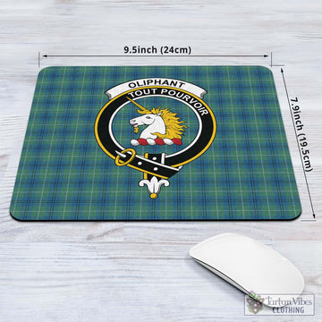Oliphant Ancient Tartan Mouse Pad with Family Crest