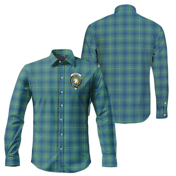 Oliphant Ancient Tartan Long Sleeve Button Up Shirt with Family Crest