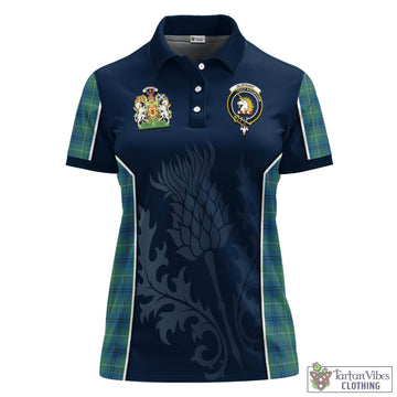 Oliphant Ancient Tartan Women's Polo Shirt with Family Crest and Scottish Thistle Vibes Sport Style