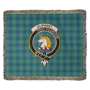 Oliphant Ancient Tartan Woven Blanket with Family Crest