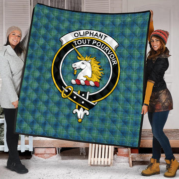 Oliphant Ancient Tartan Quilt with Family Crest