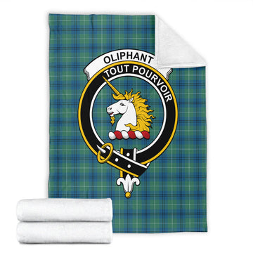 Oliphant Ancient Tartan Blanket with Family Crest