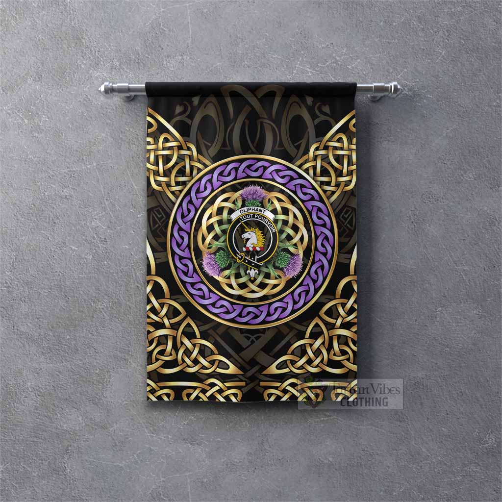 Oliphant Clan Crest Gonfalon Celtic Scottish Thistle