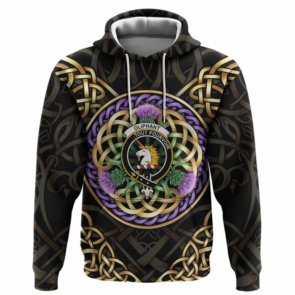 Oliphant Clan Crest Hoodie Celtic Scottish Thistle Pullover Hoodie - Tartan Vibes Clothing