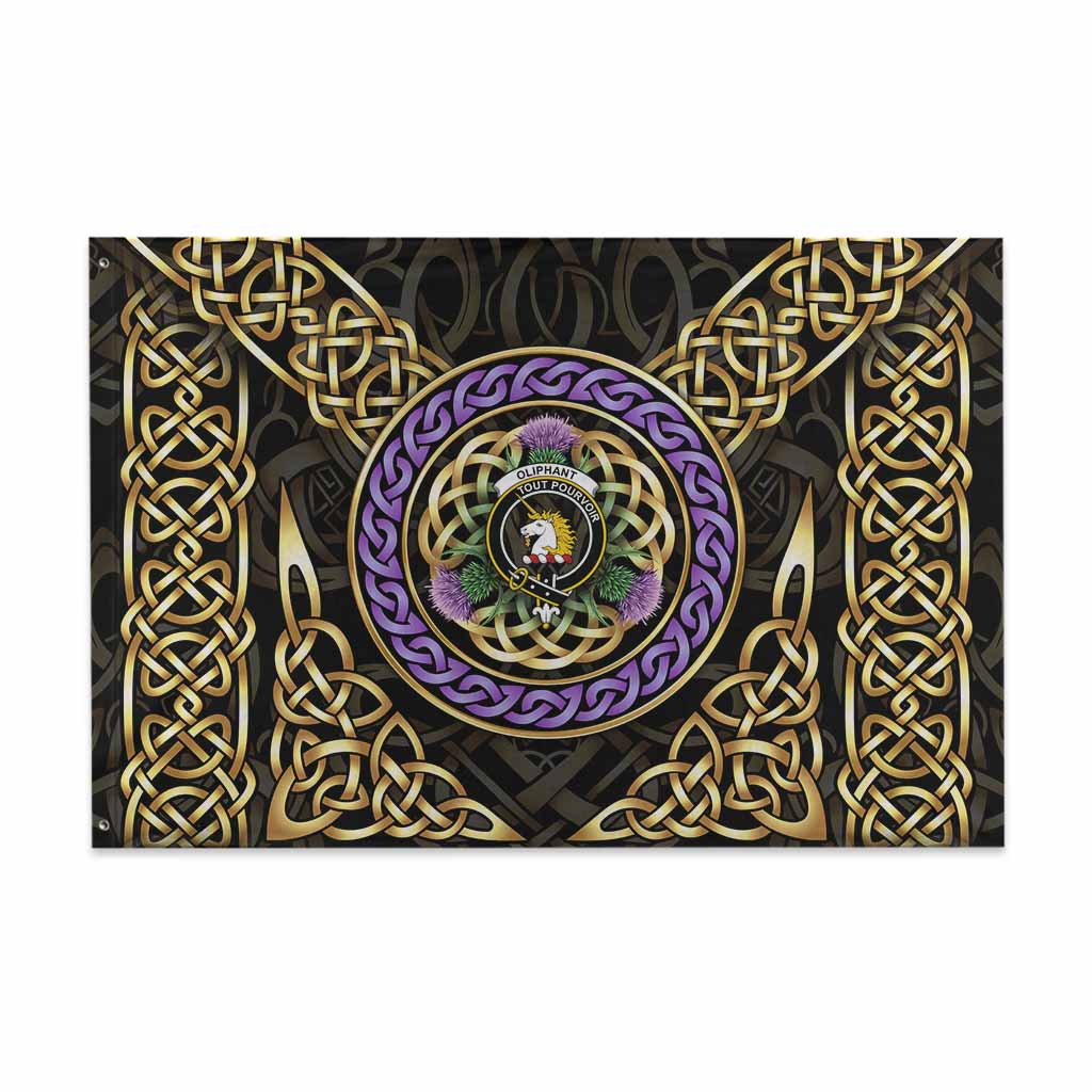 Oliphant Clan Crest House Flag Celtic Scottish Thistle 48*72 inch (120*180 cm) - Tartan Vibes Clothing