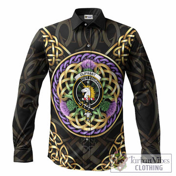 Oliphant Clan Crest Long Sleeve Button Shirts Celtic Scottish Thistle