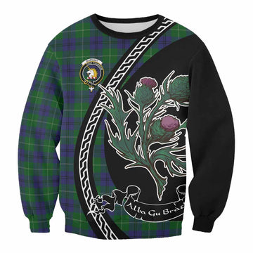 Oliphant Family Crest Tartan Sweatshirt Alba Thistle Inspired - Tartan Vibes Clothing