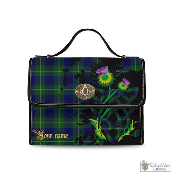 Oliphant Modern Tartan Waterproof Canvas Bag with Scotland Map and Thistle Celtic Accents