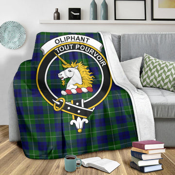 Oliphant Modern Tartan Blanket with Family Crest