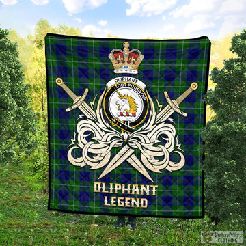 Oliphant Modern Tartan Quilt with Clan Crest and the Golden Sword of Courageous Legacy