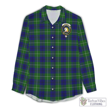Oliphant Modern Tartan Womens Casual Shirt with Family Crest