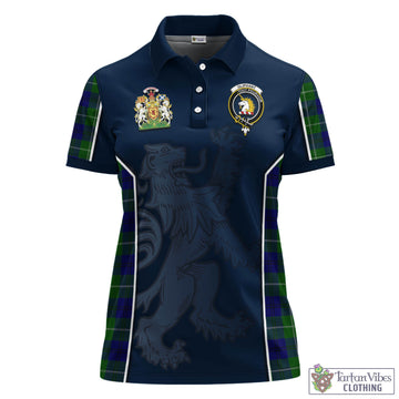 Oliphant Modern Tartan Women's Polo Shirt with Family Crest and Lion Rampant Vibes Sport Style