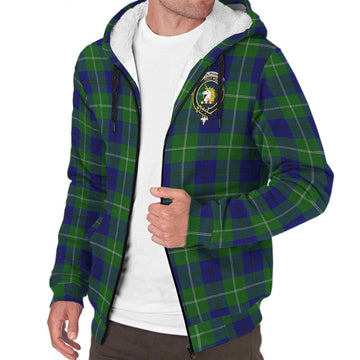 Oliphant Modern Tartan Sherpa Hoodie with Family Crest