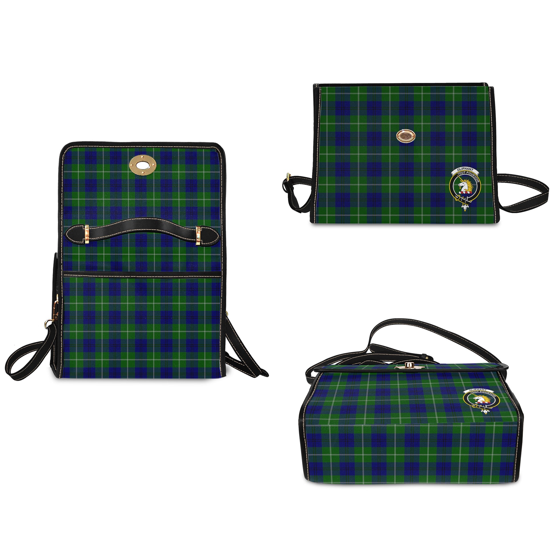 oliphant-modern-tartan-leather-strap-waterproof-canvas-bag-with-family-crest