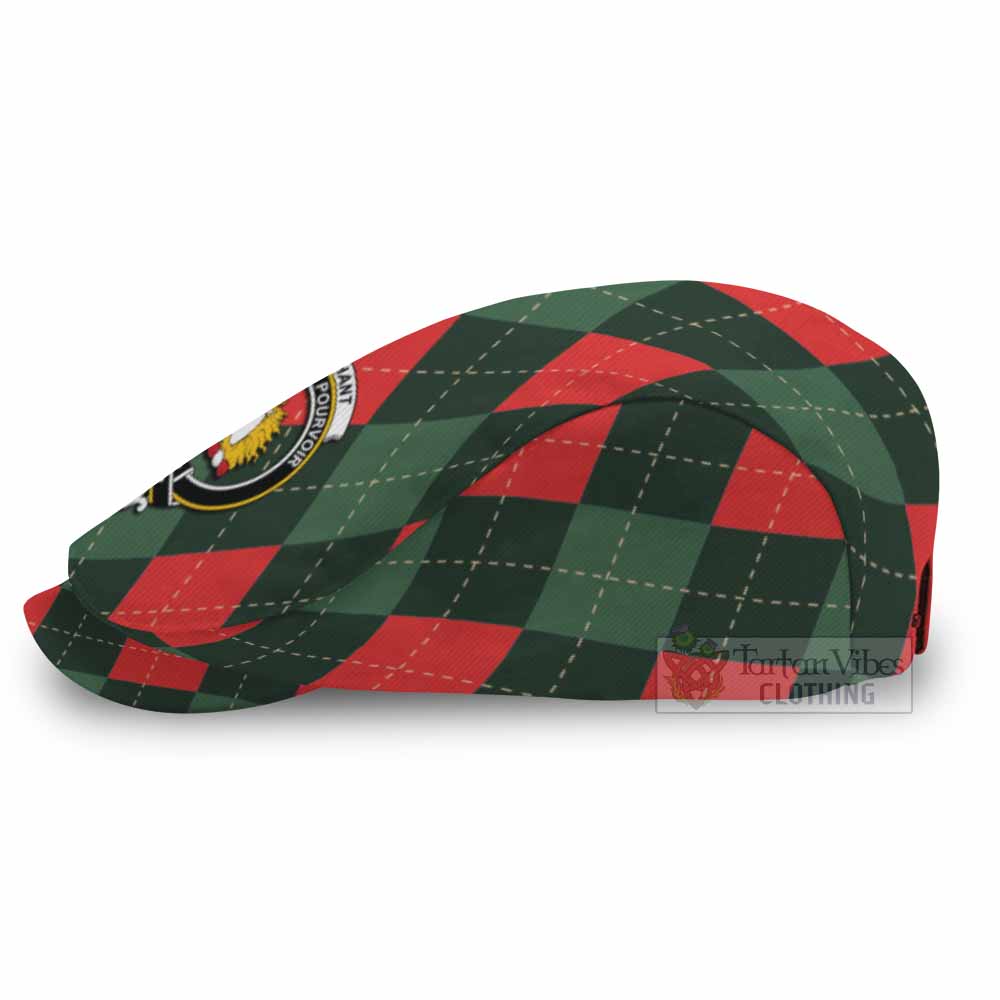 Oliphant Scottish Family Crest Flat Cap, Jeff Cap Argyle Plaid Christmas Style - Tartan Vibes Clothing