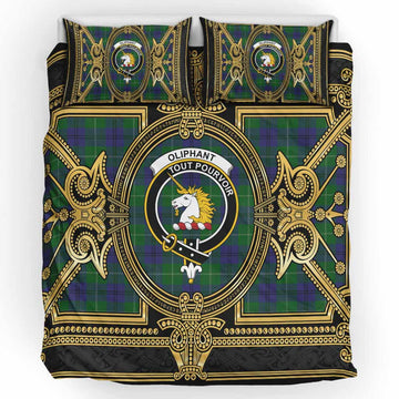 Oliphant Scottish Tartan Crest Bedding Set Royal Stylized
