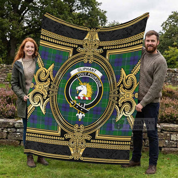 Oliphant Scottish Tartan Crest Blanket Royal Stylized - Tartan Vibes Clothing