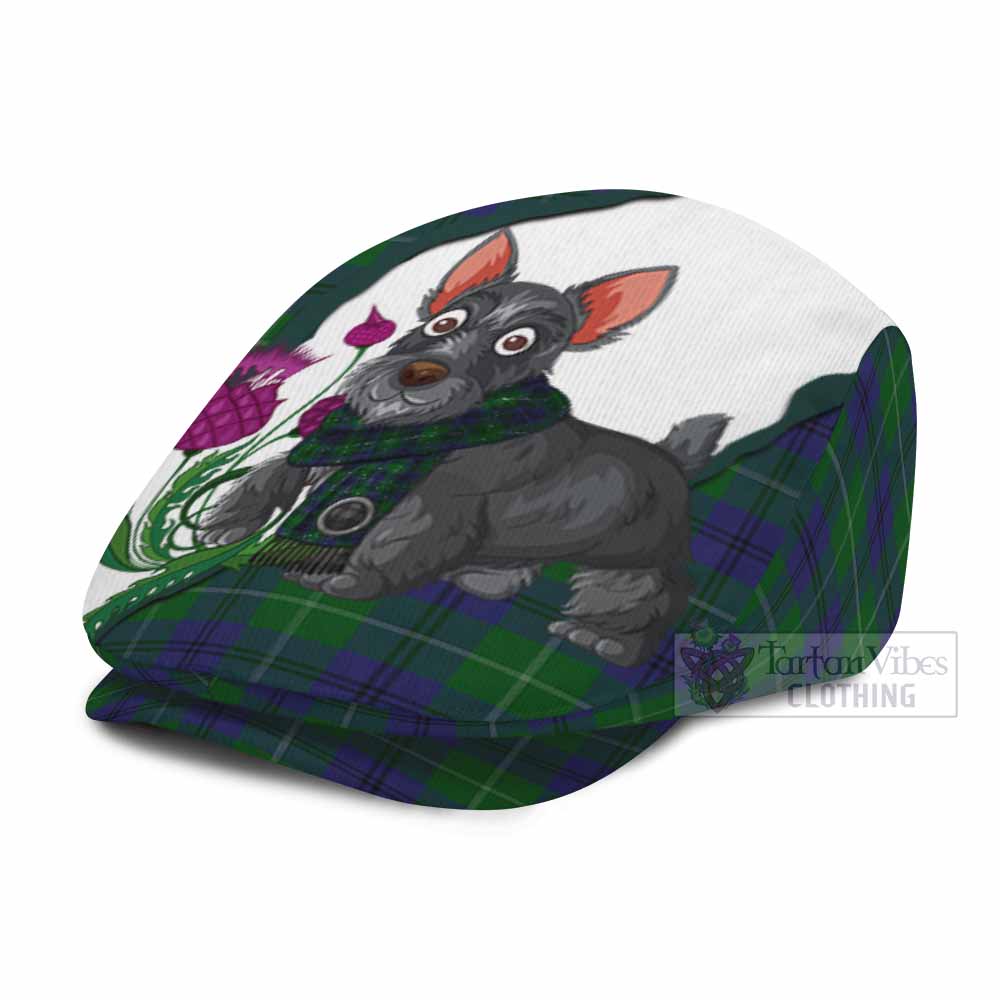 Oliphant Scottish Terrier Tartan Flat Cap, Jeff Cap Thistle Heritage Art - Tartan Vibes Clothing
