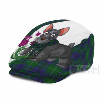 Oliphant Scottish Terrier Tartan Flat Cap, Jeff Cap Thistle Heritage Art