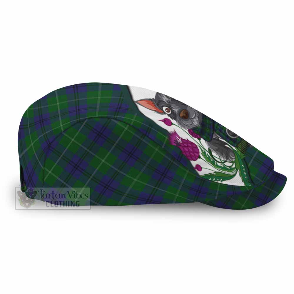 Oliphant Scottish Terrier Tartan Flat Cap, Jeff Cap Thistle Heritage Art - Tartan Vibes Clothing