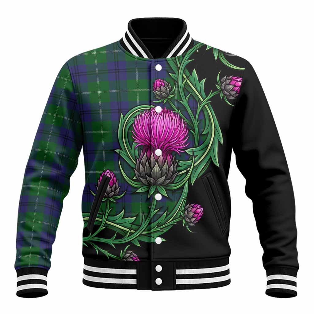 Oliphant Tartan Baseball Jacket Resilient Scottish Thistle Unisex - Tartan Vibes Clothing