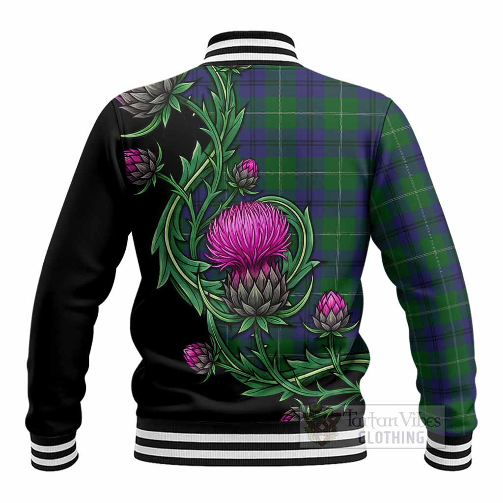 Oliphant Tartan Baseball Jacket Resilient Scottish Thistle - Tartan Vibes Clothing