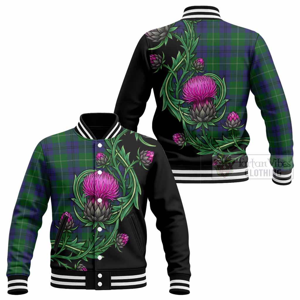 Oliphant Tartan Baseball Jacket Resilient Scottish Thistle - Tartan Vibes Clothing