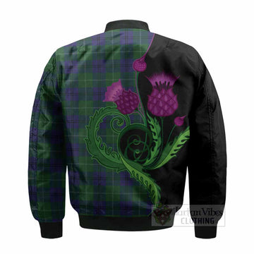 Oliphant Tartan Bomber Jacket Traditional Scottish Thistle - Tartan Vibes Clothing