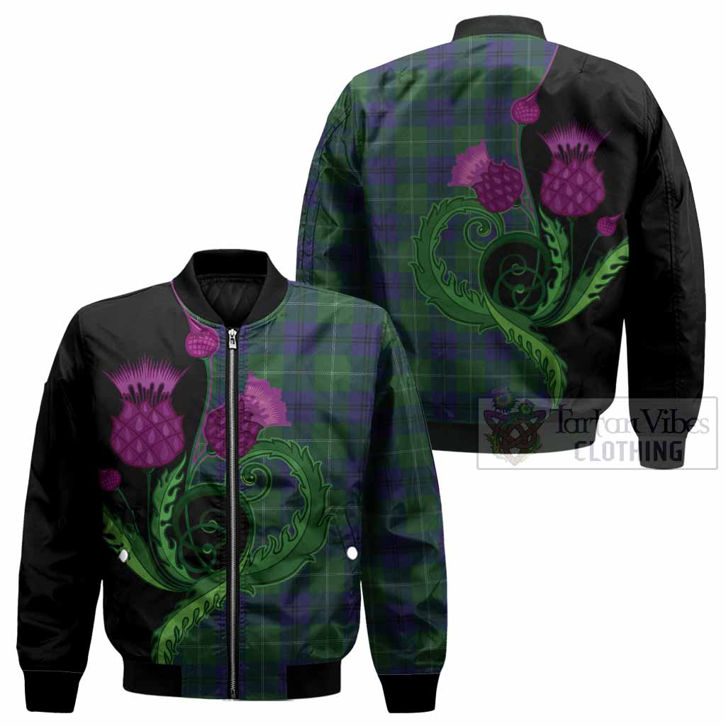 Oliphant Tartan Bomber Jacket Traditional Scottish Thistle - Tartan Vibes Clothing