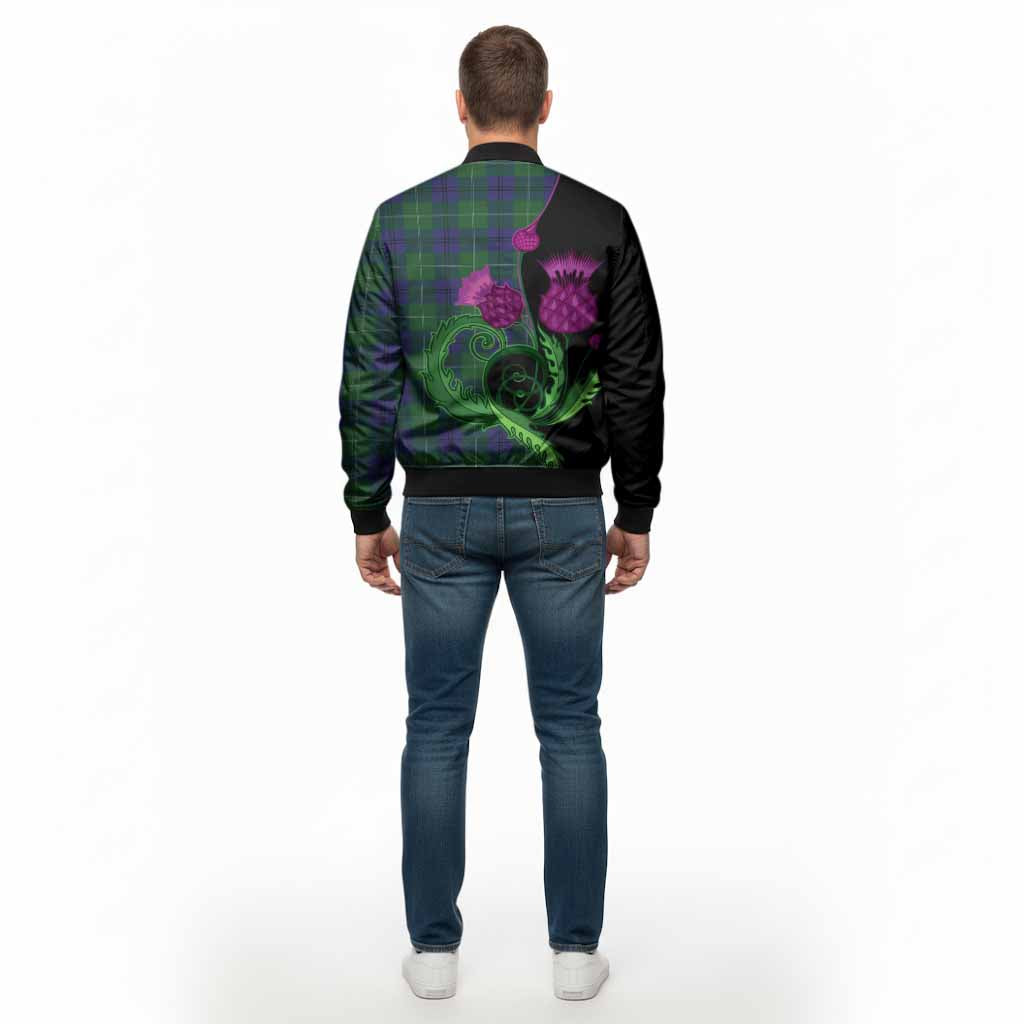 Oliphant Tartan Bomber Jacket Traditional Scottish Thistle - Tartan Vibes Clothing