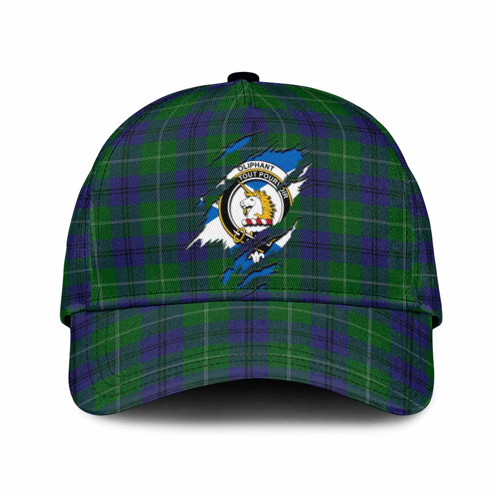 Oliphant Tartan Classic Cap with Family Crest In Me Style