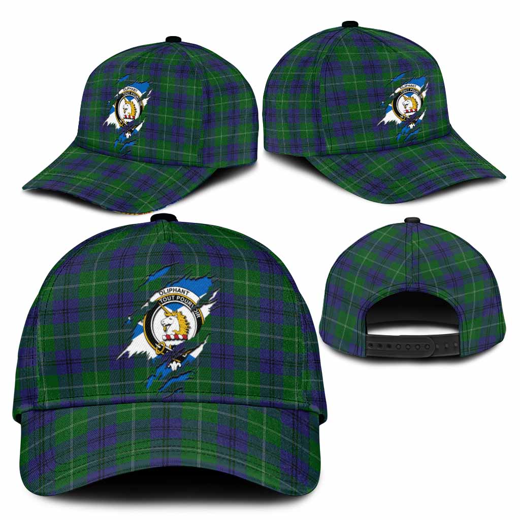 Oliphant Tartan Classic Cap with Family Crest In Me Style