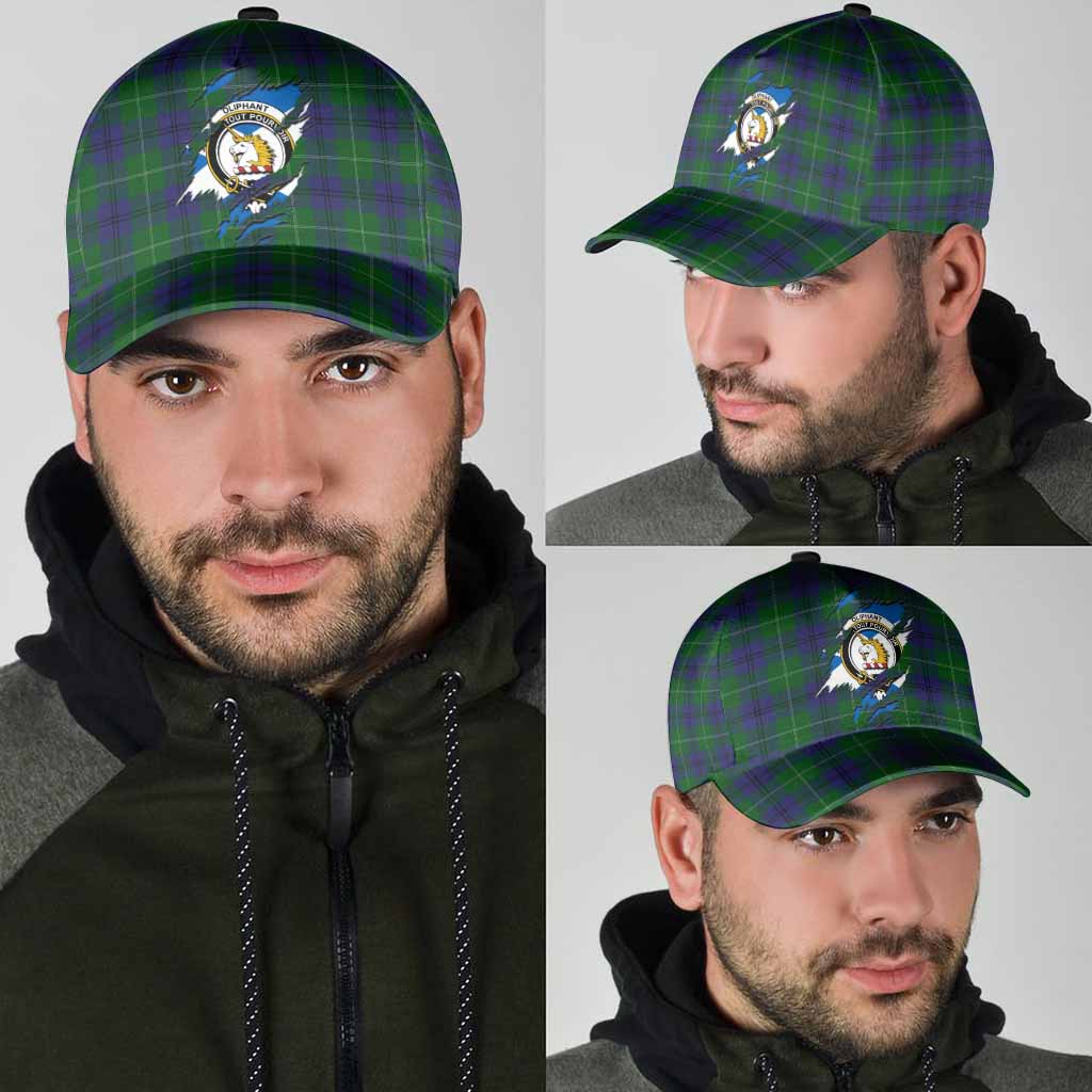 Oliphant Tartan Classic Cap with Family Crest In Me Style