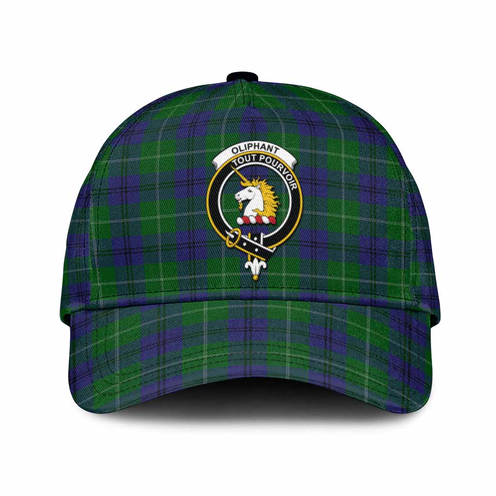 Oliphant Tartan Classic Cap with Family Crest