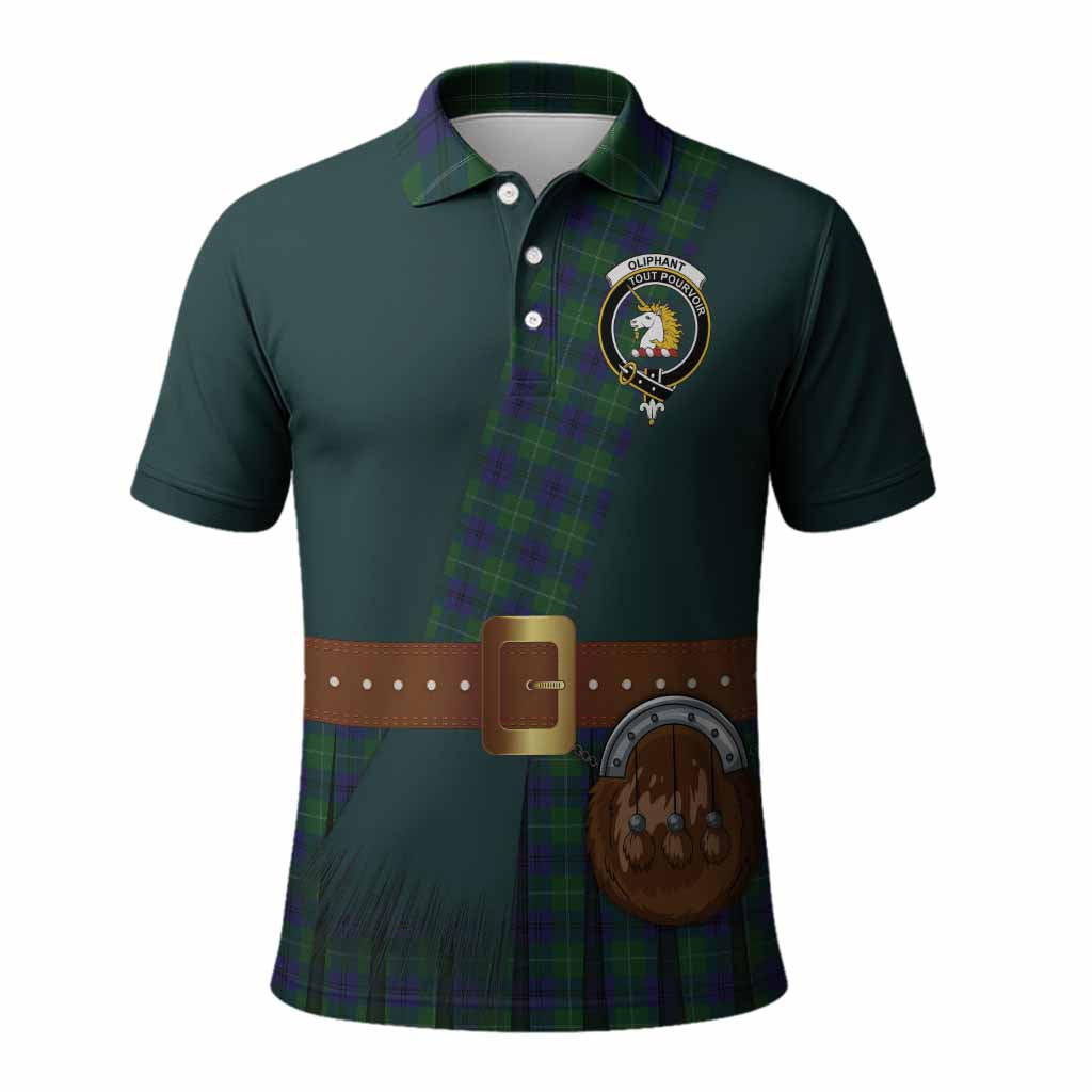 Oliphant Tartan Crest Polo Shirt Kilt Costume Style