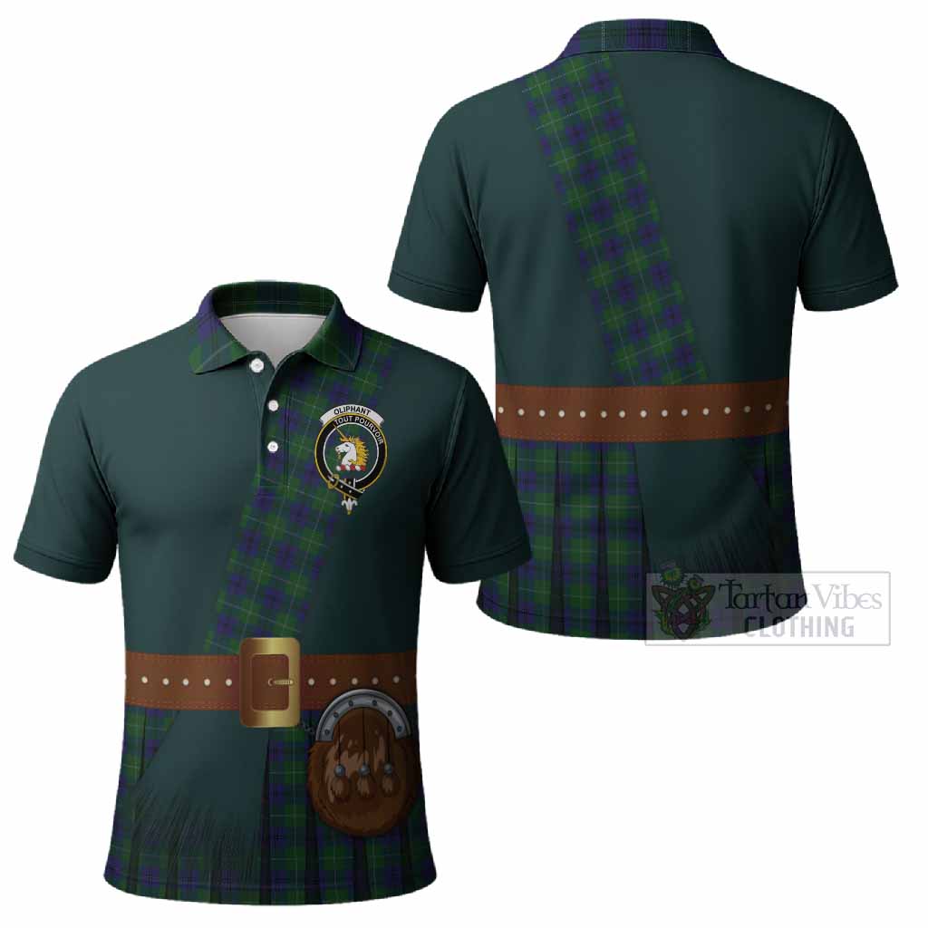 Oliphant Tartan Crest Polo Shirt Kilt Costume Style