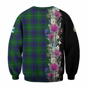 Oliphant Tartan Crest Thistle Floral Sweatshirt