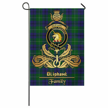 Oliphant Tartan Garden Flag with Highland Thistle Cherish Family Crest Style