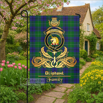Oliphant Tartan Garden Flag with Highland Thistle Cherish Family Crest Style