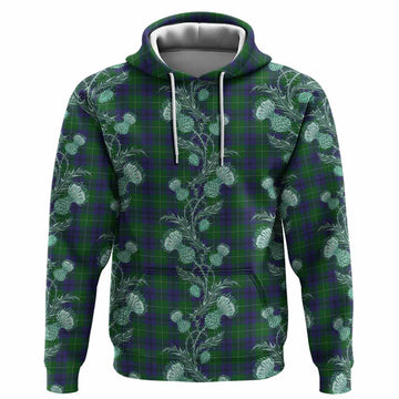 Oliphant Tartan Hoodie Seamless Scottish Thistle Flowers