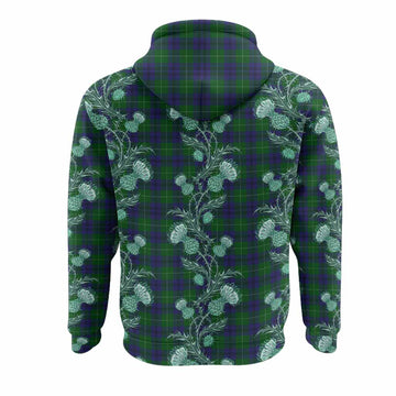Oliphant Tartan Hoodie Seamless Scottish Thistle Flowers