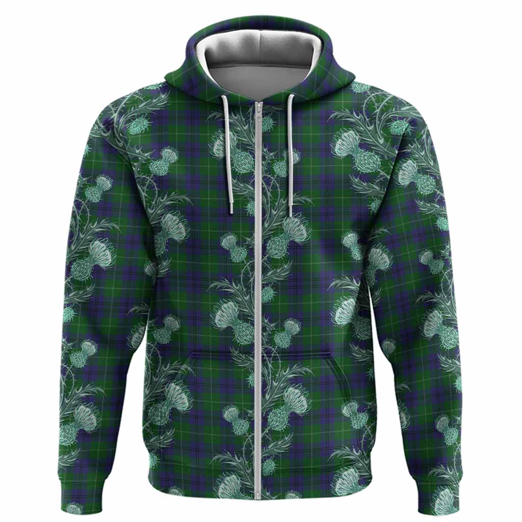 Oliphant Tartan Hoodie Seamless Scottish Thistle Flowers