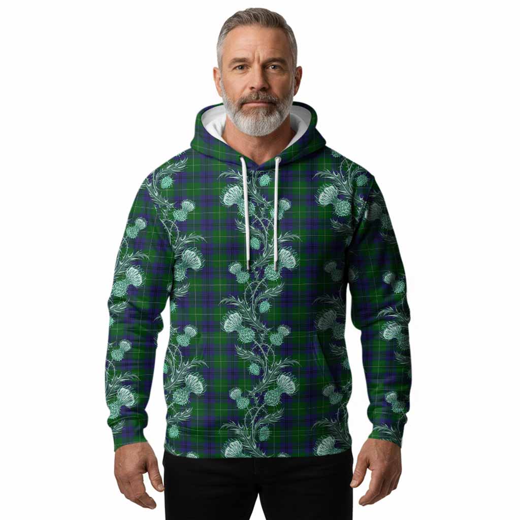 Oliphant Tartan Hoodie Seamless Scottish Thistle Flowers