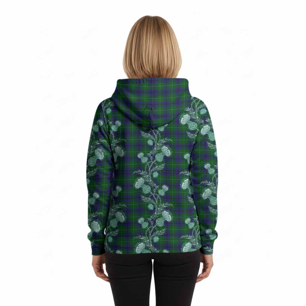 Oliphant Tartan Hoodie Seamless Scottish Thistle Flowers