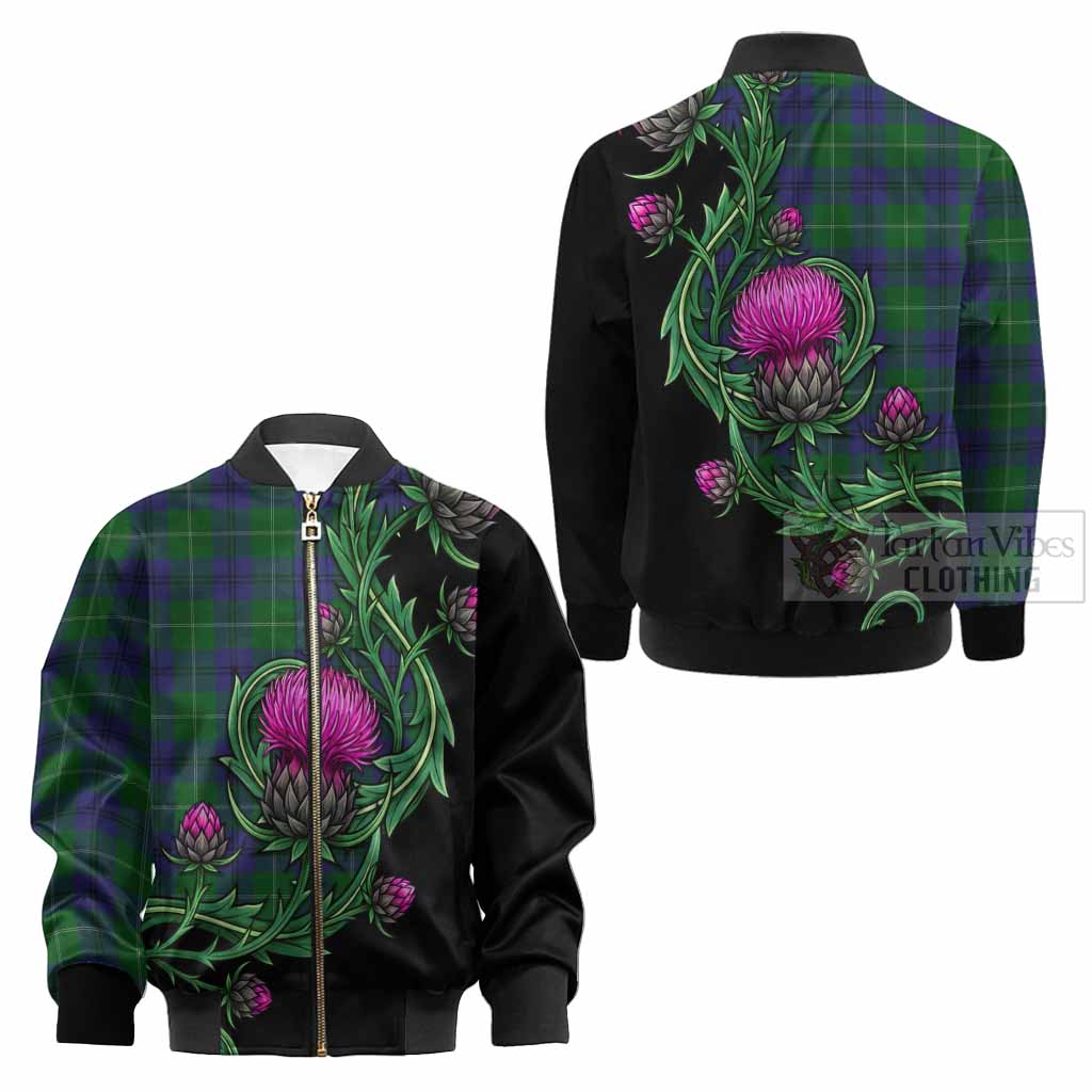 Oliphant Tartan Kid Bomber Jacket Resilient Scottish Thistle - Tartan Vibes Clothing