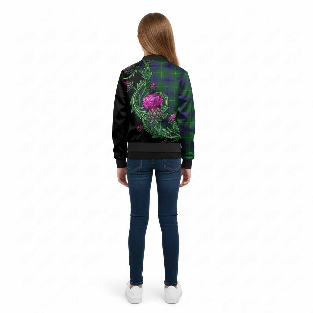 Oliphant Tartan Kid Bomber Jacket Resilient Scottish Thistle - Tartan Vibes Clothing