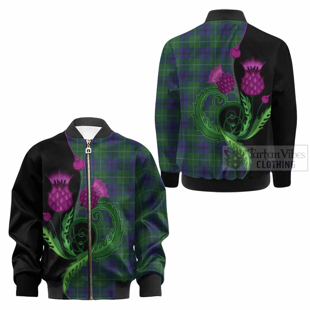Oliphant Tartan Kid Bomber Jacket Traditional Scottish Thistle - Tartan Vibes Clothing