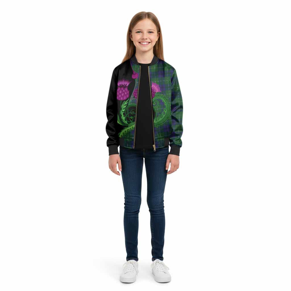 Oliphant Tartan Kid Bomber Jacket Traditional Scottish Thistle - Tartan Vibes Clothing