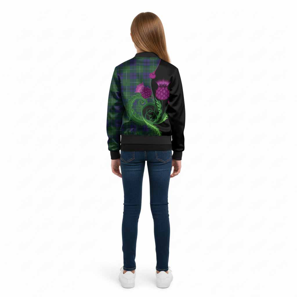 Oliphant Tartan Kid Bomber Jacket Traditional Scottish Thistle - Tartan Vibes Clothing